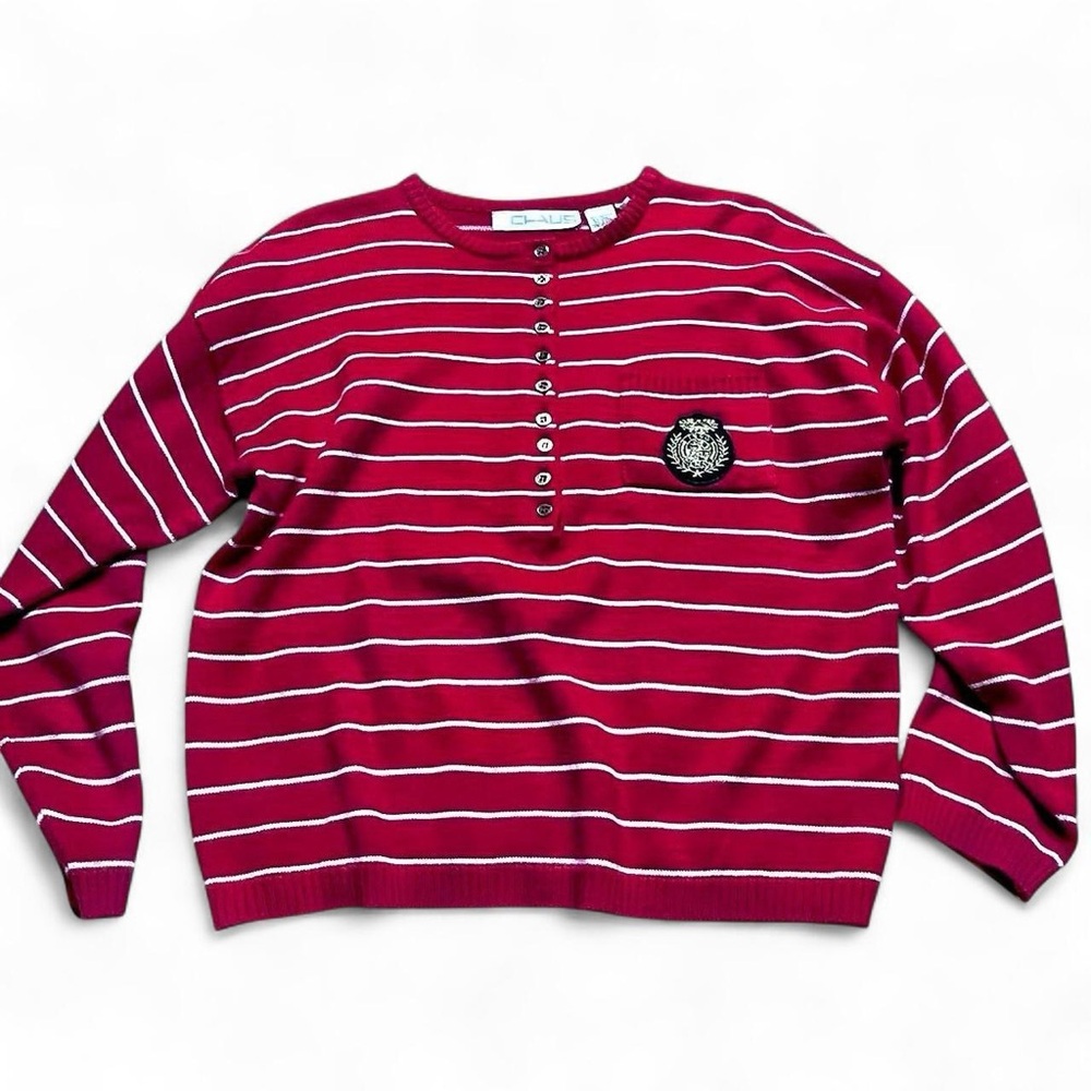 Vintage 90s baggy striped sweater nautical fisherman coastal sailor vibes size M